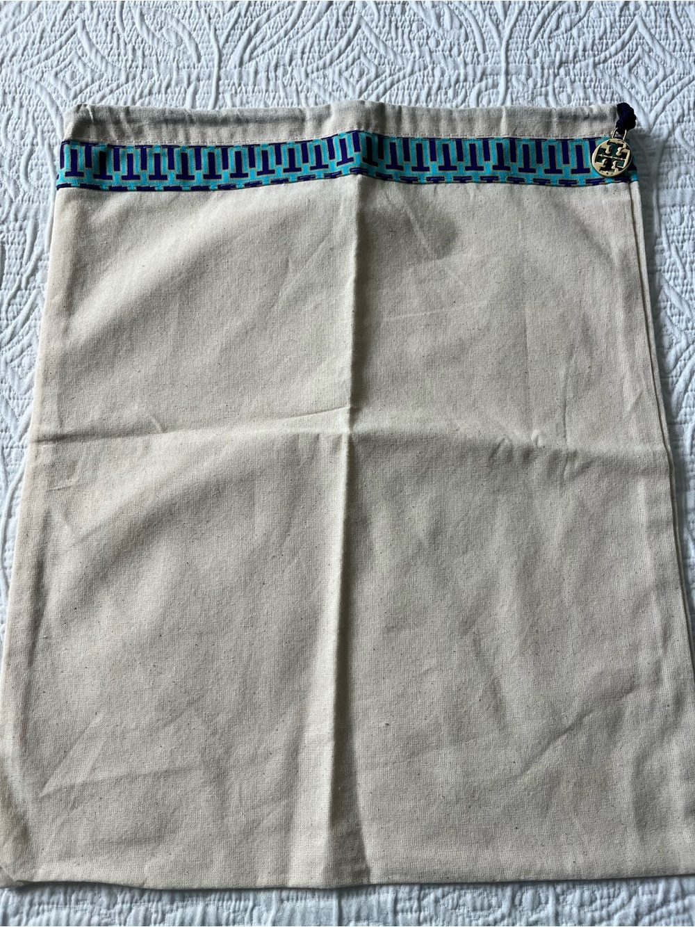 Tory Burch Cream Canvas dust bag 12x15